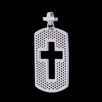 Золота підвіска "Жетон" з чорними фіанітами п02502 №3