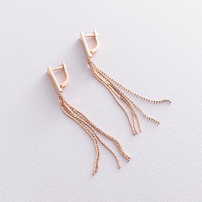 Сережки "Лаконічність" в червоному золоті с06868