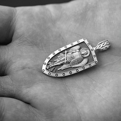 Золотий кулон "Архангел Михаїл моли Бога о нас" п03823 №6