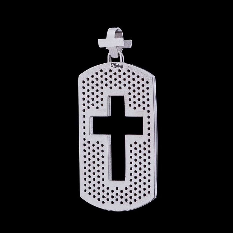 Золота підвіска "Жетон" з чорними фіанітами п02502 від ювелірного магазину Онікс - 2