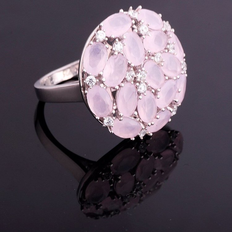 Срібний перстень з фіанітами 111583 від ювелірного магазину Онікс - 6