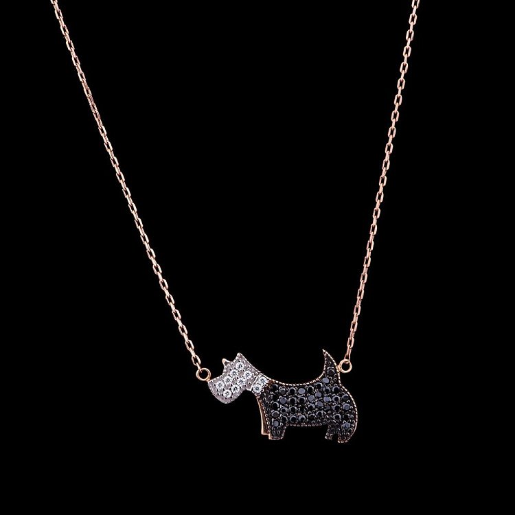 Золотое колье "Друг человека" с фианитами ц00254 от ювелирного магазина Оникс