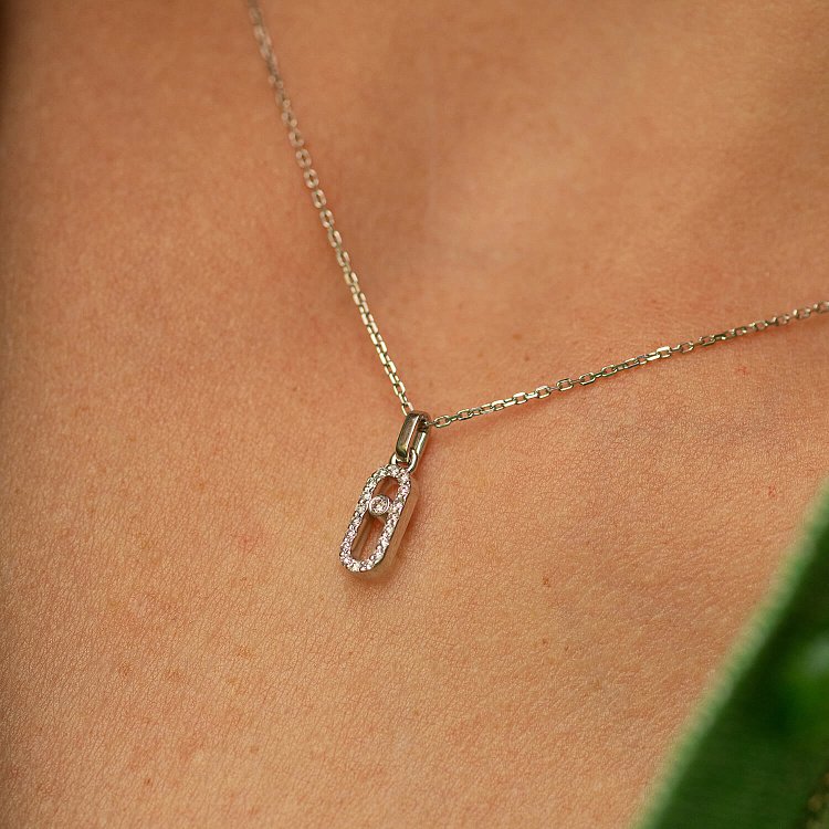 Кольє з діамантами (біле золото) 135051121 від ювелірного магазину Онікс - 3