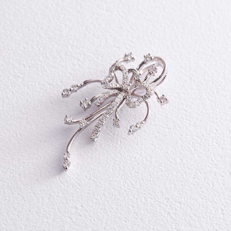 Золотая подвеска "Бантик" с бриллиантами пкит310 от ювелирного магазина Оникс