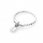 Серебряное кольцо "Замочек" (фианит) 112051 от ювелирного магазина Оникс - 1