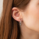 Срібні сережки - кільця "Кульки" 7360 от ювелирного магазина Оникс - 3