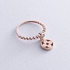 Золотое кольцо "Клевер" с фианитом к07049 от ювелирного магазина Оникс - 2