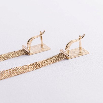 Сережки "Вишуканість" в жовтому золоті 480069М №4