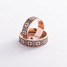 Золотое обручальное кольцо "Вышиванка" с чернением 28642400 от ювелирного магазина Оникс - 7
