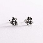 Срібні сережки - пусети "Бджілки" 123196 от ювелирного магазина Оникс
