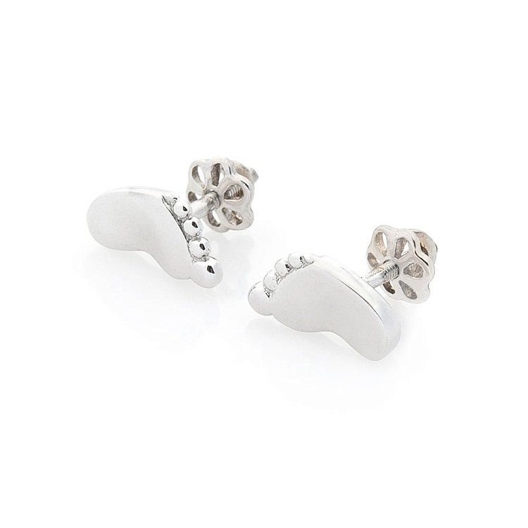 Золотые серьги-пусеты "Ножки младенца" с04339 от ювелирного магазина Оникс - 1