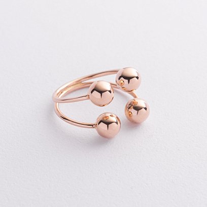 Кольцо "Шарики" в красном золоте к08281 №3