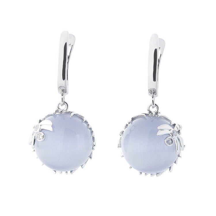 Серебряные серьги (улексит) 122372 от ювелирного магазина Оникс - 1