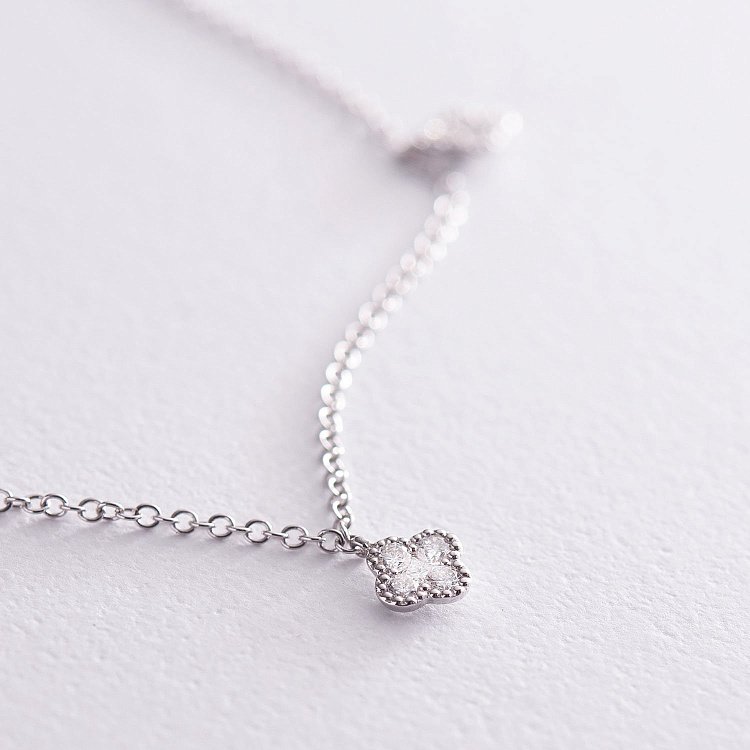 Золоте кольє "Конюшина" з діамантами колб0041lg від ювелірного магазину Онікс - 7