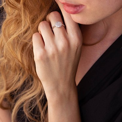 Кольцо в белом золоте с бриллиантами к236 №6