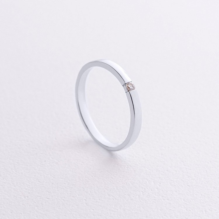 Помолвочное золотое кольцо с фианитом к08160 от ювелирного магазина Оникс