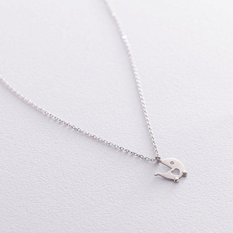 Золоте кольє "Коляска" з діамантом 104-10029 від ювелірного магазину Онікс