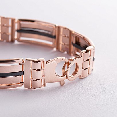 Чоловічий золотий браслет (гематит) б05270 №5