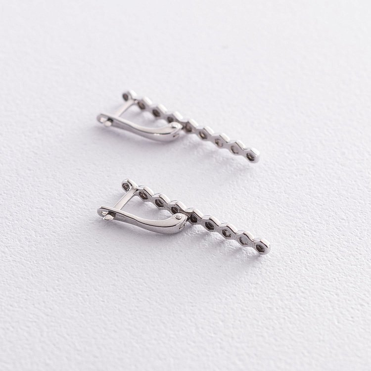 Золотые серьги "Грани" с07235 от ювелирного магазина Оникс - 2