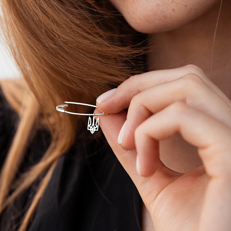 Срібна шпилька "Герб України - Тризуб" 21055 від ювелірного магазину Онікс - 8