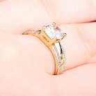 Золотое женское кольцо с фианитами к02451 от ювелирного магазина Оникс - 6