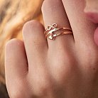 Кольцо "Сердечко и бесконечность" в красном золоте к07111 от ювелирного магазина Оникс - 1