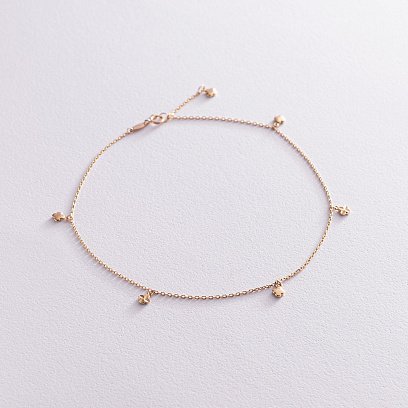 Золотий браслет на ногу "Конюшина" б04838