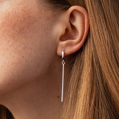 Срібні сережки "Лаконічність" 122730 №7