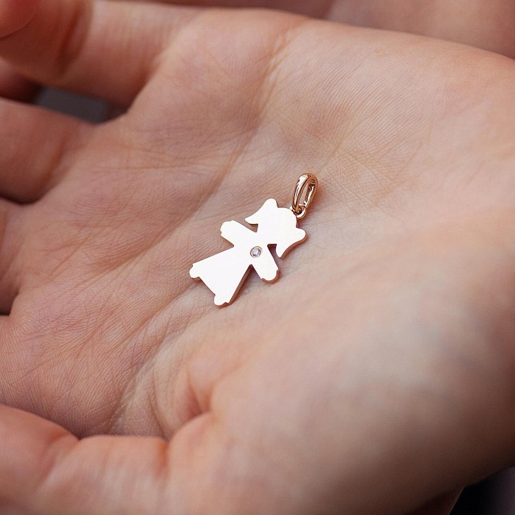 Золотий кулон "Дівчинка" з діамантом 138031321 від ювелірного магазину Онікс - 1