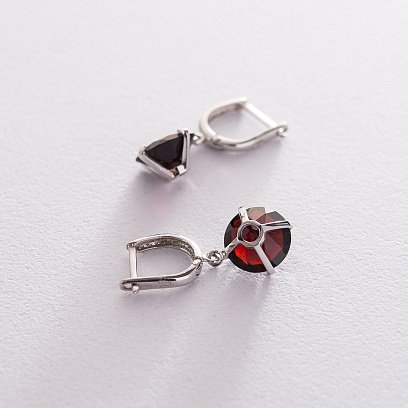 Золоті сережки "Захоплення" з піропом с05289 №3