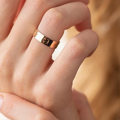 Кольцо "Love" в красном золоте к07145 №2