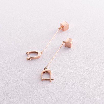 Золоті сережки "Кубики" с05653 №3