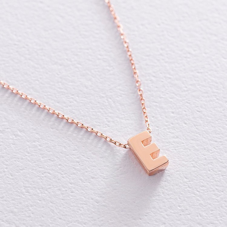 Колье с буквой "Е" в красном золоте кол01256Е от ювелирного магазина Оникс