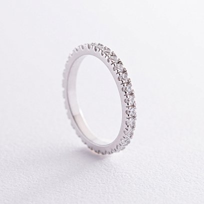 Срібна каблучка з доріжкою каміння (фіаніти) 8150