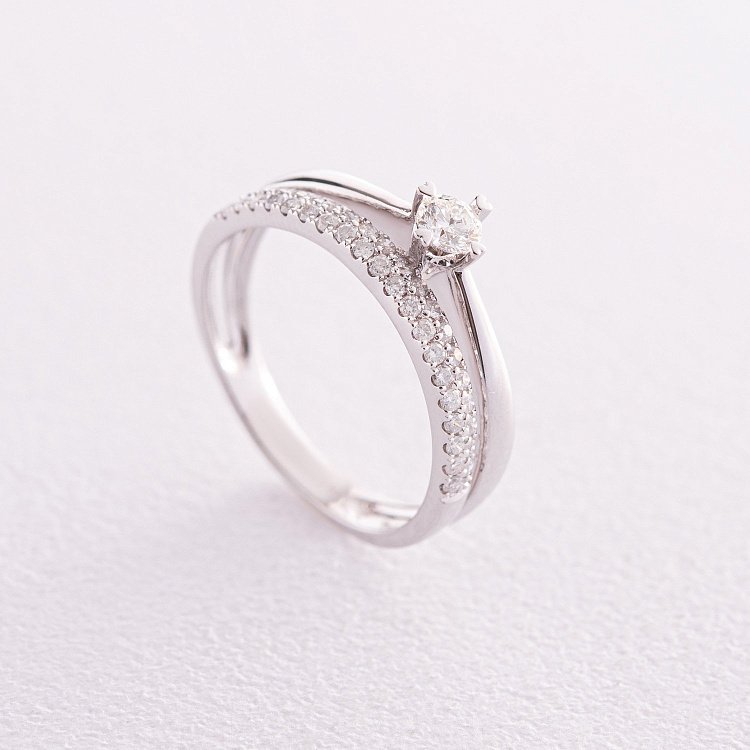 Помолвочное золотое кольцо с бриллиантами кб0102са от ювелирного магазина Оникс