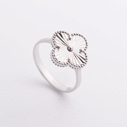 Серебряное кольцо "Клевер" 112832