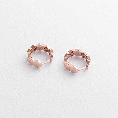 Серьги - кольца "Miranda" в красном золоте с09332 №2