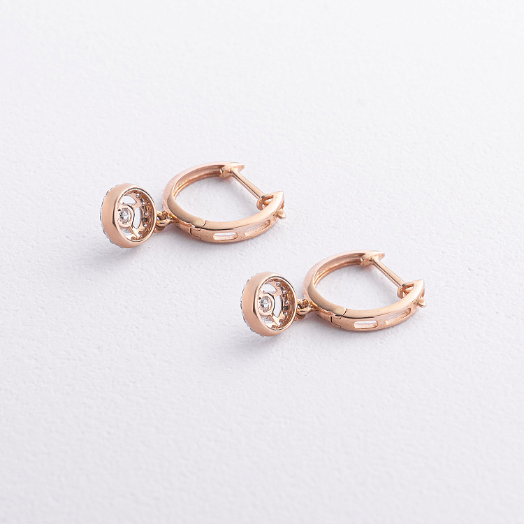 Золотые серьги с бриллиантами 23099аг от ювелирного магазина Оникс - 1