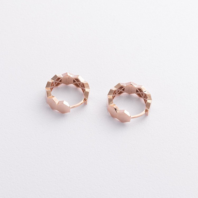 Серьги - кольца "Miranda" в красном золоте с09332 от ювелирного магазина Оникс - 1