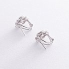 Золоті сережки "Квіточки" з діамантами с593b от ювелирного магазина Оникс - 2