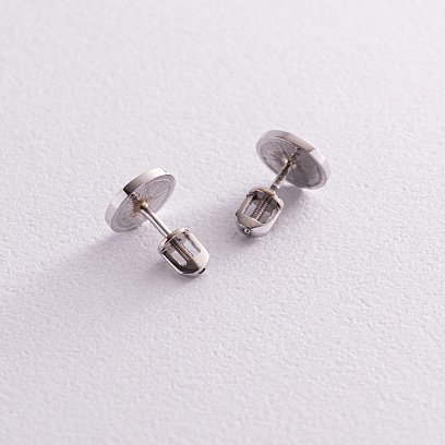 Серьги - пусеты "Колибри" в белом золоте с06704 №3