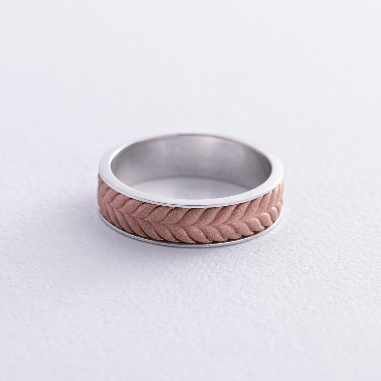 Обручальное кольцо "Колосок" в красном и белом золоте 236421100 от ювелирного магазина Оникс - 2