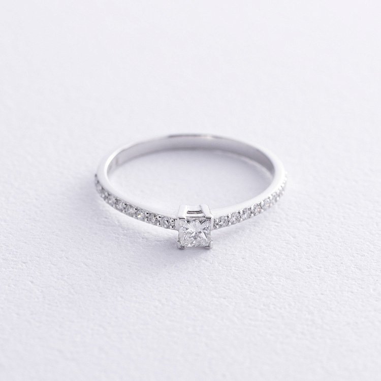 Заручальна каблучка з діамантами (біле золото) 225761121 від ювелірного магазину Онікс - 2