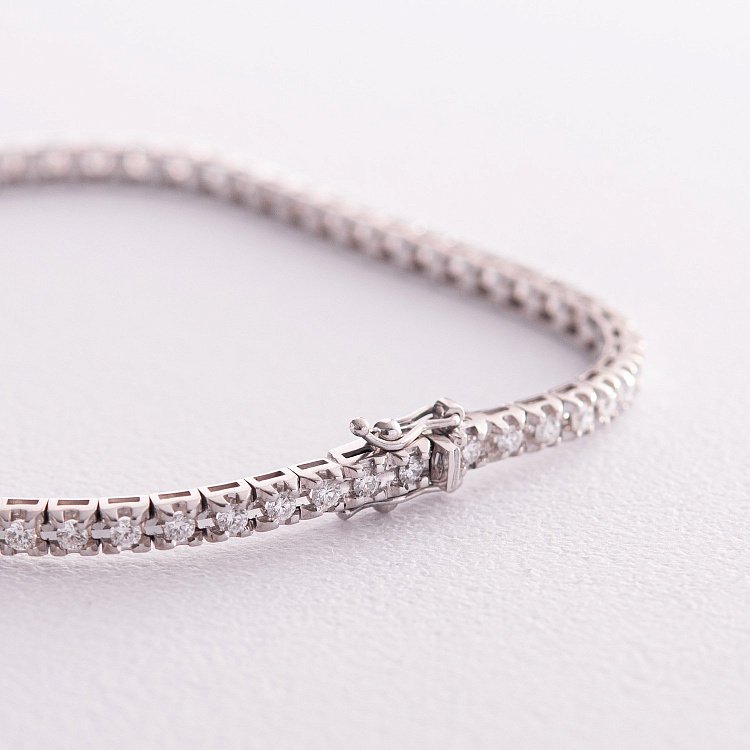 Браслет Теннис в белом золоте с белыми бриллиантами 528881521 от ювелирного магазина Оникс - 2