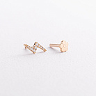 Одиночная золотая серьга для хеликса "Молния" (бриллианты) сб0682ca от ювелирного магазина Оникс - 2