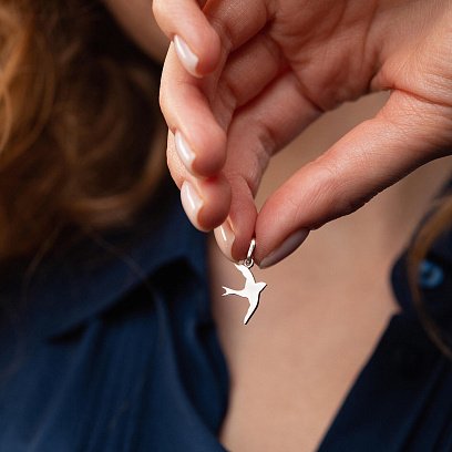 Срібний кулон "Ластівка" 132874 №2