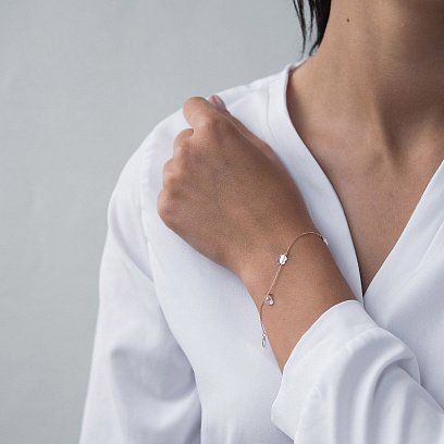 Золотий браслет з фіанітом б04238 №2