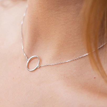 Колье "Круговорот" в белом золоте кол01770 №5