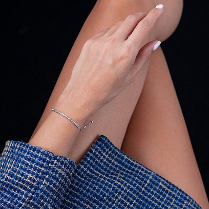 Кульковий браслет з білого золота б04307 №6