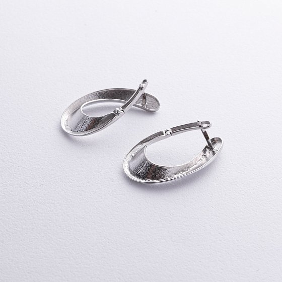 Сережки "Крапельки" у білому золоті с08900 №4